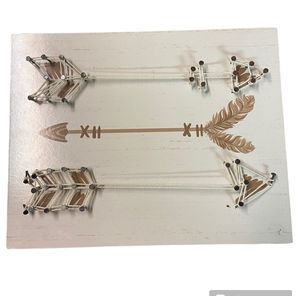Boho arrows white wall plaque string art decor